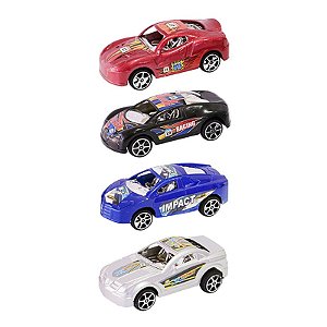 Carrinho Brinquedo Conjunto 4 Carrinhos Speed Racing Fricção Diversão e Resistência