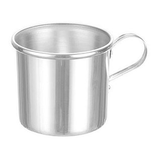 Caneca de Aluminio Polido 370ml Para Agua Cha Cafe Leite Casa Cozinha Inox - PANAMI