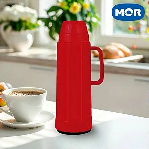 Garrafa Térmica 1 Litro Rolha Mor VERMELHA - Chá Café Leite Agua Suco  - Garrafa Termica 24 Horas Quente - PANAMI