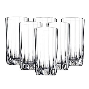 Jogo de 06 Copos de Vidro GRANDE Resistentes Veneza 320ml Havan Casa 6 Peças
