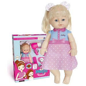 Boneca Maju Beauty Salon Loira 46cm com Acessórios Nova Toys Maju Beauty