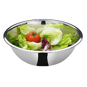Tigela Bowl Inox 25cm Grande Profissional Uso Culinário - Bacia Saladeira Fruteira Tigela