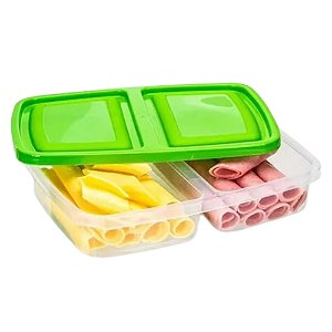 Pote Multiuso C/ 2 Divisorias 1250ML - Porta Frios Queijo Presunto Mortadela e Diversos