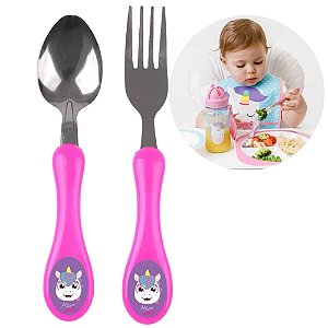 Kit Talheres Inox Personagem Infantil Colher Garfo - Diversos Modelos Talher