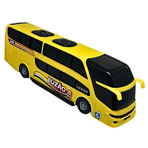 Carrinho Brinquedo Mini Ônibus Buzão Miniatura Realista de 2 Andares 25cm Brinquedo Infantil BS Toys