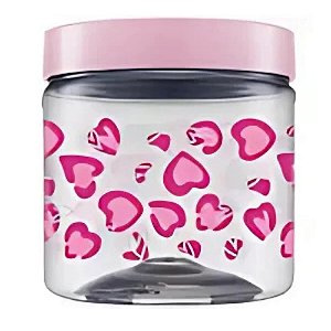 Pote Coracao 1 Litro Coracoes ROSA Pote Pet 1000ml Coração Rosa