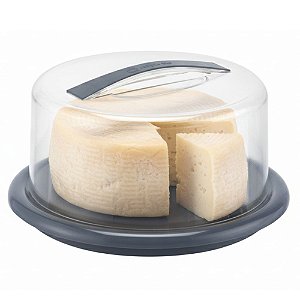 Porta Queijo Queijeira Com Tampa 10x20cm Linha Acrylic Line Premium Coloridas