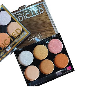 Paleta de Cores Contorno e Iluminador Addicted Pink 21 Color - 3 contorno e 3 iluminador