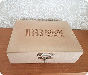 Kit 10 Caixas para fotos 10x15cm em mdf com dobradiças e fecho