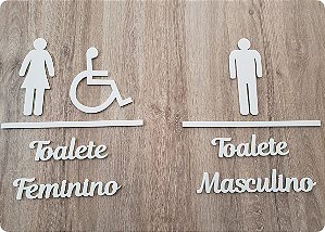 Apliques toalete masculino e feminino