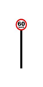 Placa de sinalização HO Vel. permitida (60km/h)