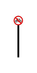 Placa de sinalização HO Proibido o trânsito de bicicletas