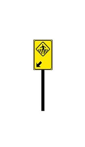 Placa de sinalização HO Travessia de pedestres