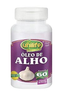 ÓLEO DE ALHO - 60 CAPS DE 350MG - UNILIFE