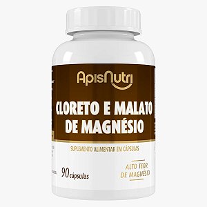 CLORETO E MALATO DE MAGNÉSIO 600MG 90 CÁPS - APISNUTRI
