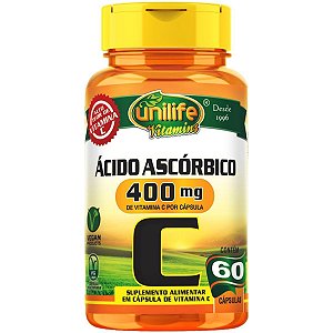 VITAMINA C ÁCIDO ASCÓRBICO 60CAP - 400MG - UNILIFE