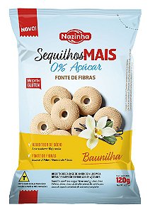 SEQUILHOS MAIS FIBRA ZERO BAUNILHA - 120G - NAZINHA