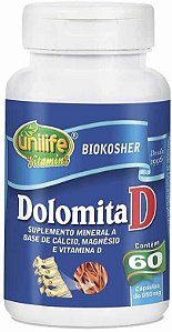 DOLOMITA + VITAMINA D - 60CAP - 950MG - UNILIFE