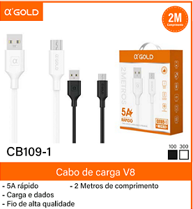 CX C/400 Unidades Cabo Usb de Carga Rápida P/Celular V8 2M A'Gold