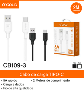 CX C/400 Unidades Cabo Usb de Carga Rápida P/Celular Tipo C 2M A'Gold