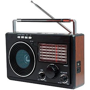 Radio Retro Portátil Recarregável AM/FM/SW/USB/SD/Bluetooth