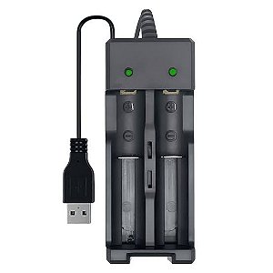 Carregador Duplo de Bateria 18650 4.2V USB