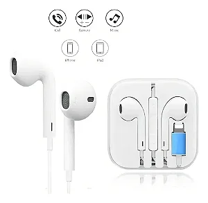 Fone De Ouvido Com Fio Kaidi Para iOS Cor Branco