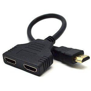 Cabo Adaptador Hdmi Splitter Duplicador 1 Macho Para 2 Fêmea