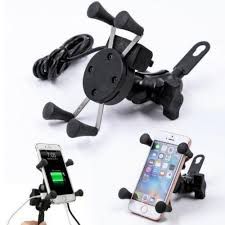Suporte Para Celular Moto Universal Com Carregador USB SU02