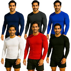 Camiseta Térmica Segunda Pele Com Protecao UV Camiseta Malha Fria Unissex Academia Manga Longa