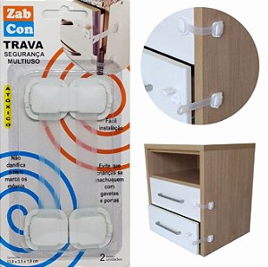 Kit 10 Travas Segurança Multiuso Branco com Transparente
