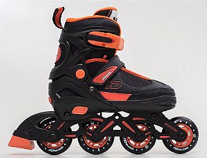 Patins HD Inline - Storm - Ajustável 35-38 - Preto/Vermelho