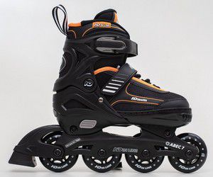 Patins HD Inline Sonic Youth - Ajustável 35-38 - Preto/Laranja