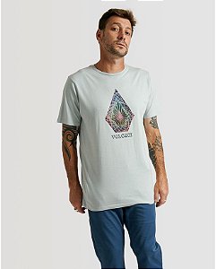 Camiseta Volcom Star Shields Slim Cinza