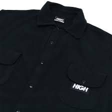 High Fleece Button Shirt Black