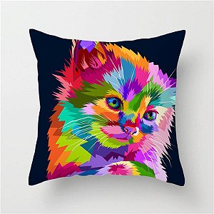 Capa de Almofada Colorida - Miau