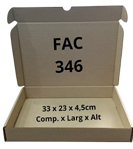 Caixa Papelao Corte Vinco 33x23x4,5 (FAC 346)