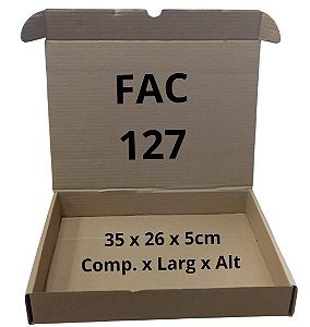 Caixa Papelao Corte Vinco 35x26x05 (FAC 127)