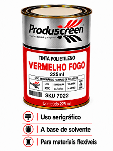 Tinta Polietileno (PE) - Vermelho Fogo - 225ml