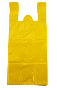 Sacola Plastica Camiseta AD 30x45 0,06 Amarelo c/500 Unidades