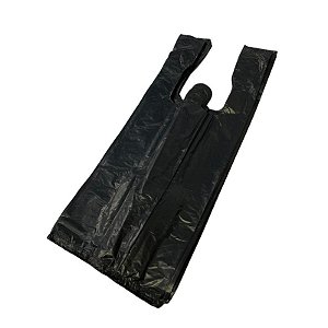 Sacola Plastica Camiseta AD 60x80 0,08 Preto c/250 Unidades