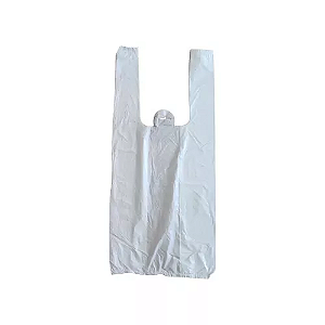 Sacola Plastica Tradicional Branca Varejo 24x34 c/100 Unidades