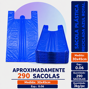 Sacola Plastica Azul Grossa c/3kg