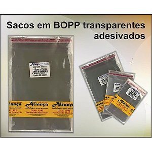 Saco BOPP Transparente Adesivado 15x30 c/100 Unidades