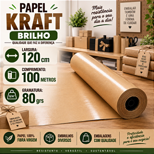 Papel Kraft Mono 80grs 120cm 100 Metros