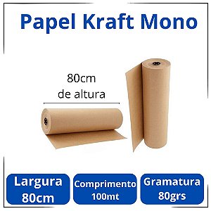 Papel Kraft Mono 80grs 80cm 100 Metros