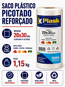 Saco Plastico Picotado Reforcado 20x30