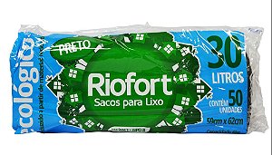 Rolo Saco Plastico Lixo 30L Preto c/30