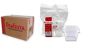 Pote Quadrado c/ Tampa 250ml (12x20) (8466) PRAFESTA