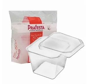 Pote Quadrado c/ Tampa 750ml (08x20) (8472) PRAFESTA